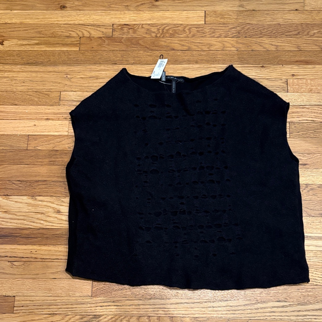 Nwt Sarah Pacini Black Textured Top/Vest Size 0/S